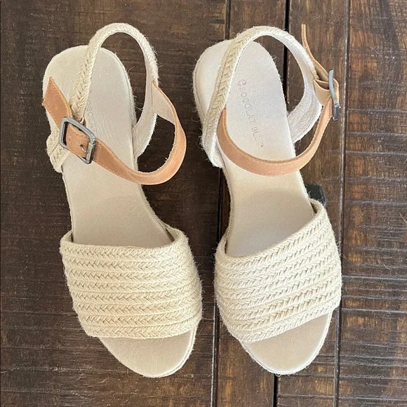 Chocolat Blue Gema Platform Sandals Espadrille Size 8 EUC - Picture 6 of 11